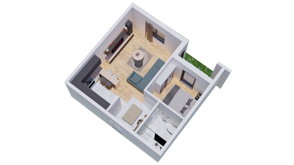 1-Schlafzimmer-Wohnungen in neuer Anlage im Bau, ab 37 m² — Ilino, Bar 8