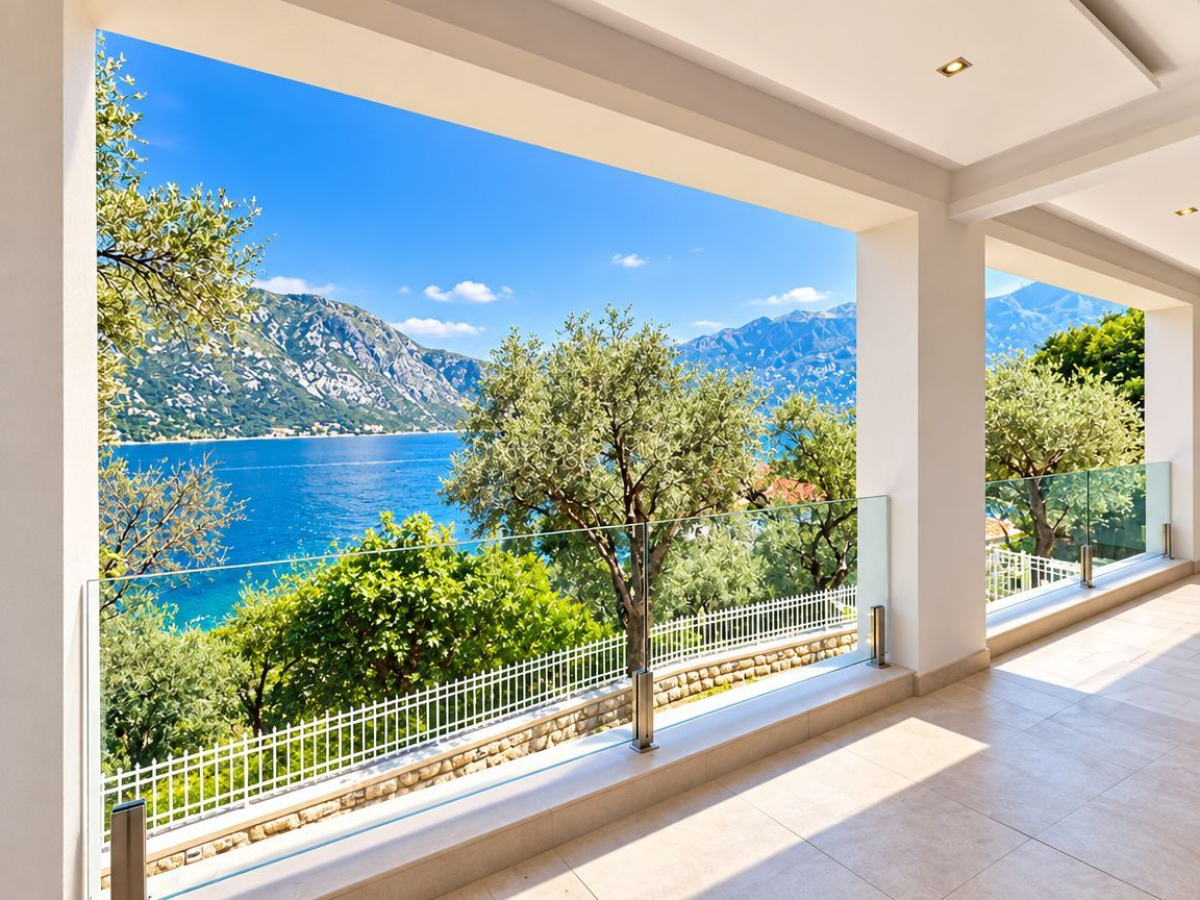 Luxury villa 495 m² with panoramic bay view, 90 m from the sea — Stoliv, Kotor 3