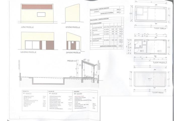 Vodnjan, građevinsko zemljište  498 m2 s projektom za obiteljski kuću prizemlje + kat