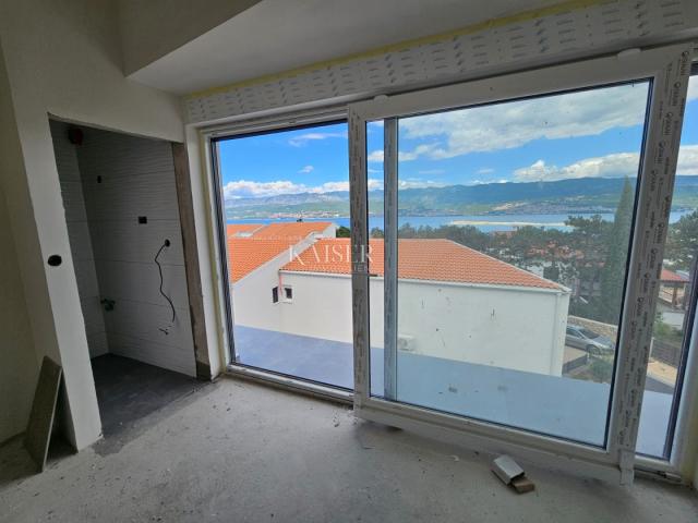 Insel Krk, Polje - wunderschönes Penthouse im Bau mit Meerblick