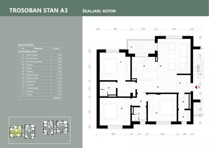 Three-bedroom apartment for sale-Kotor