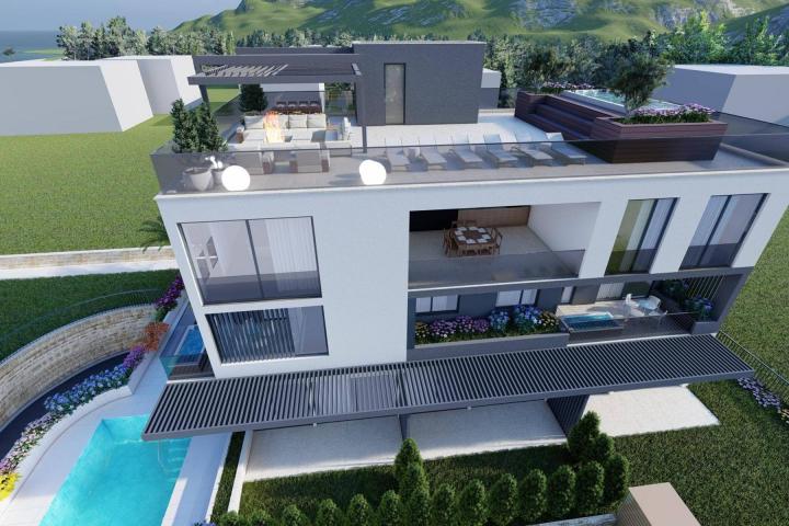 Zadar, Sukošan, penthouse s krovnom terasom, prvi red uz more, NKP  132, 32m2