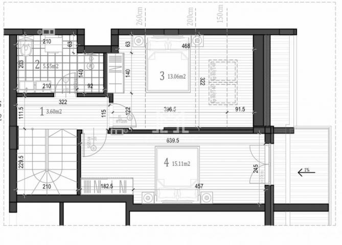 Trosoban stan, 72m2, Duplex