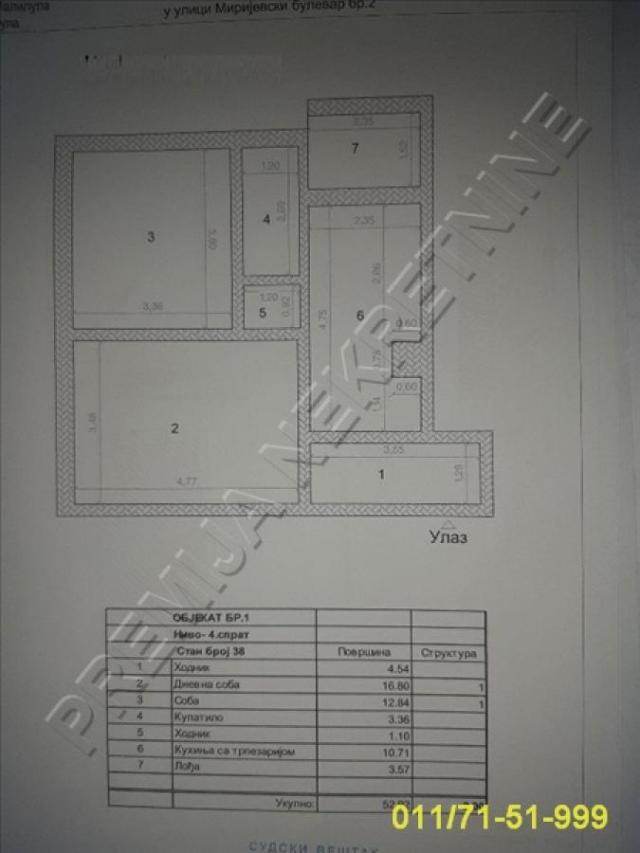 2. 0, Karaburma, Mirijevski bulevar, 46m2