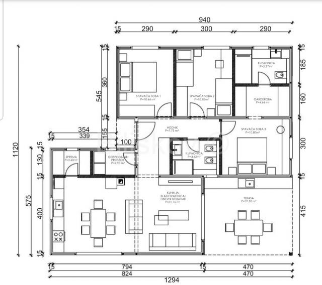 K. Novi, novogradnja prizemnica na 1239 m2 zemljišta prodaja