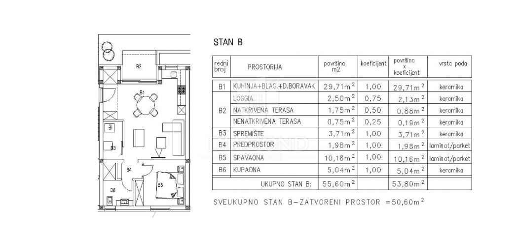 Žminj, new building, one-room apartment on the ground floor