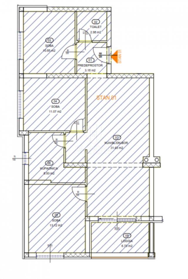 Wohnung Brestovice, Kastav, 86,27m2