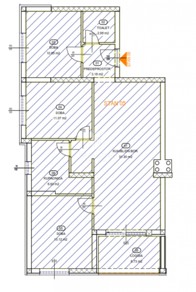 Wohnung Brestovice, Kastav, 86,27m2