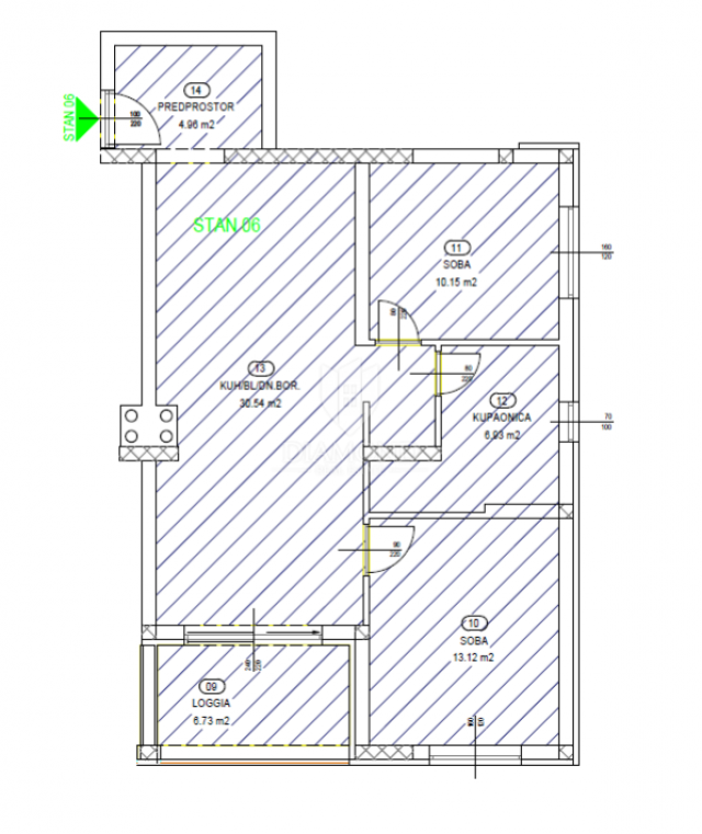 Wohnung Brestovice, Kastav, 86,27m2