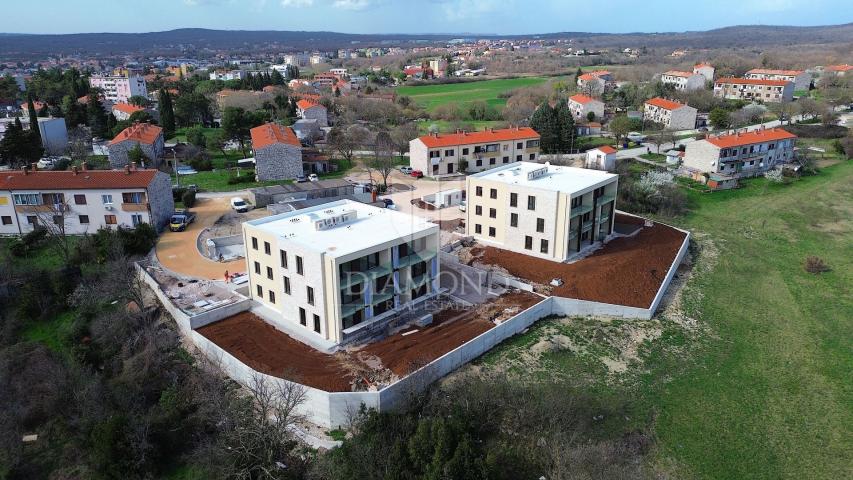 Labin, luxury apartment in a new building with a sea view