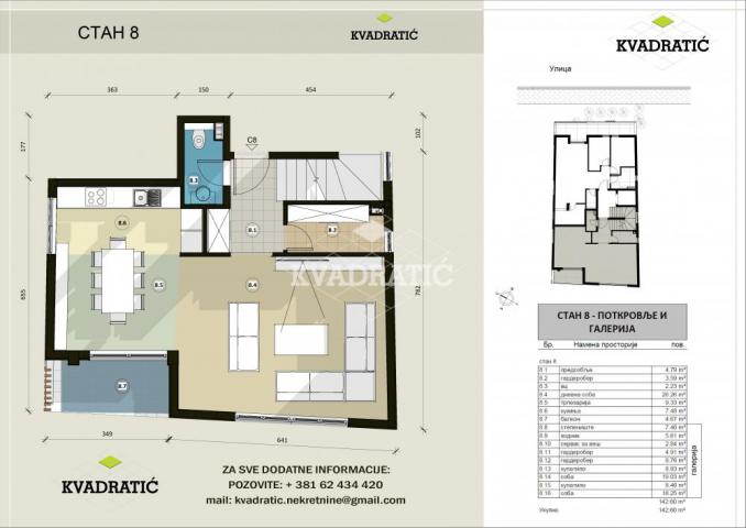 Extra Lux stan kod Zvezdinog stadiona 142m2, DUPLEX, - Bez Provizije