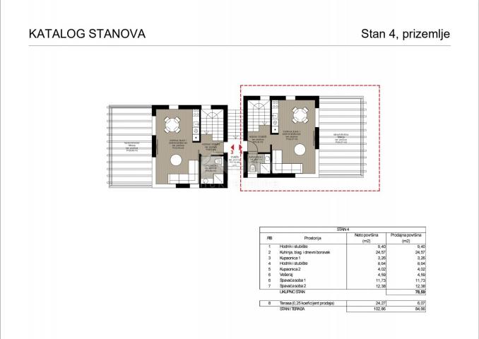 ZADAR, RTINA - Dvoetažni stan u izgradnji u blizini mora S4