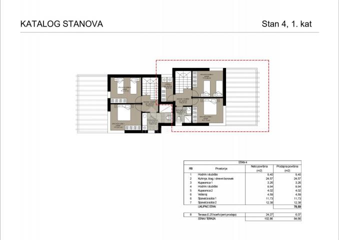 ZADAR, RTINA - Dvoetažni stan u izgradnji u blizini mora S4