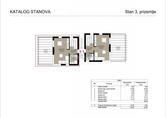 ZADAR, RTINA - Two-story apartment under construction near the sea S3