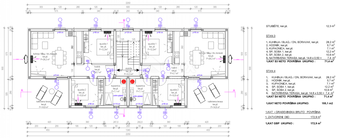 ZADAR, PRIVLAKA - Novogradnja! Vrhunski penthouse samo 140 metara od plaže s neodoljivim pogledom na