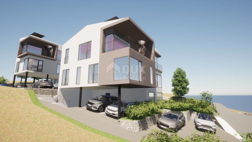 OPATIJA, PAVLOVAC - larger apartment 137m2, 3 bedrooms, roof terrace, new building near Opatija, vie