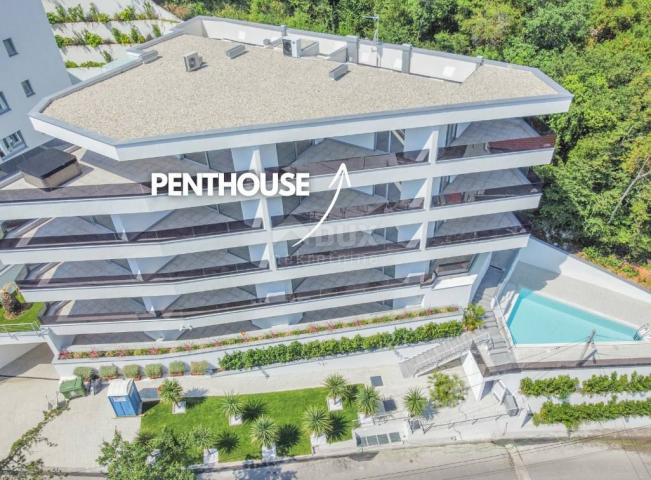 OPATIJA, CENTER - excellent penthouse in a new building with sea view, shared pool, garage