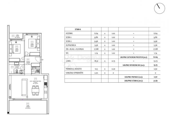 Wohnung Sveti Filip i Jakov, Sveti Filip I Jakov, 85,58m2