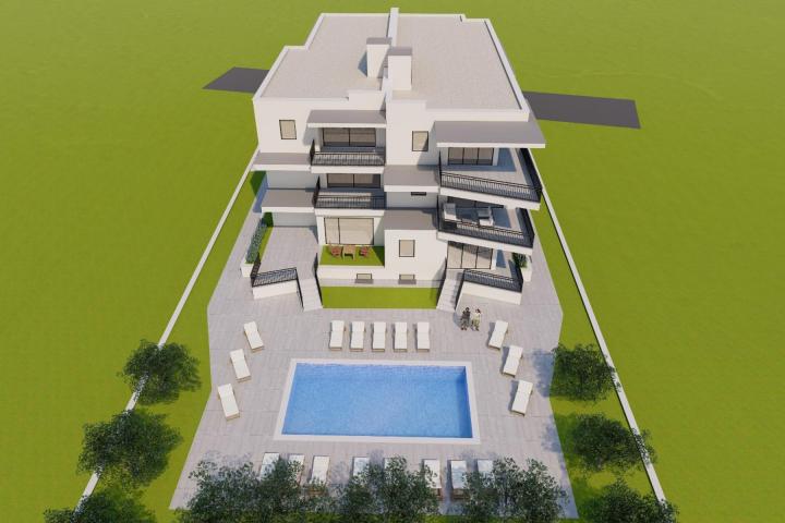 Istra, Umag, Dvosoban stan na drugom katu NKP 58, 75 m2, 400 m od mora 