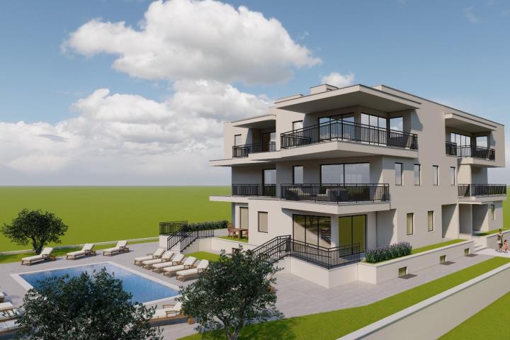 Istra, Umag, Trosoban stan u prizemlju NKP 82, 05 m2, 400 m od mora 