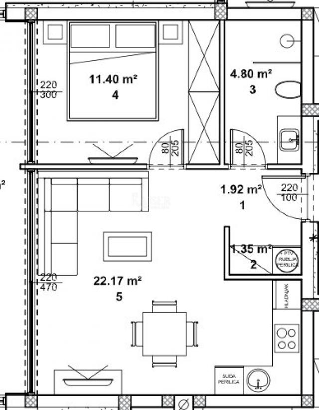 Žminj - novogradnja, 1S+DB, 51 m2