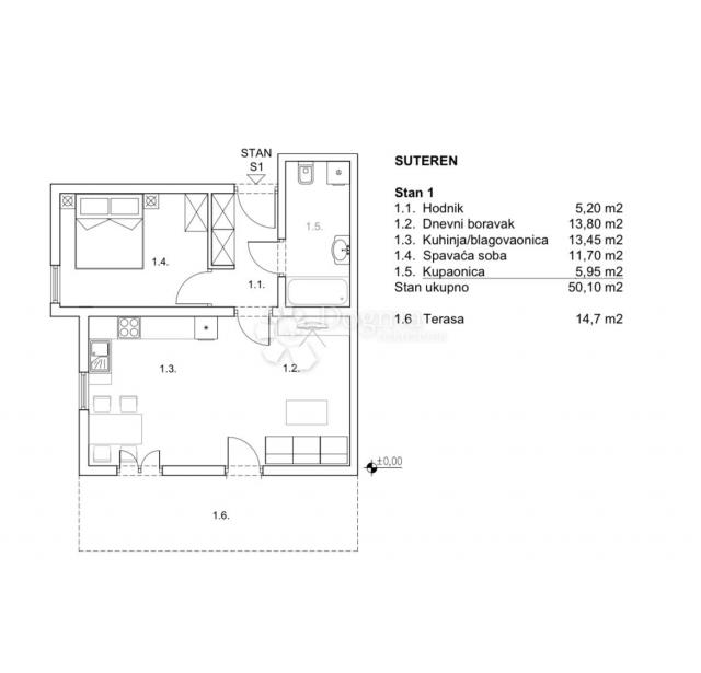 Wohnung Zamet, Rijeka, 64,80m2