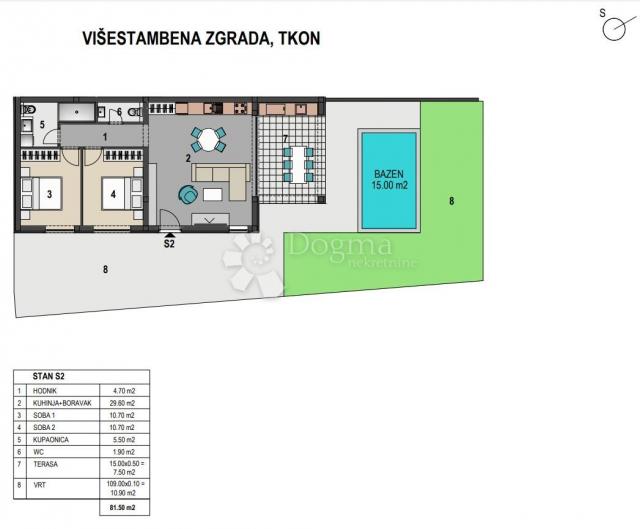 Wohnung Tkon, 81m2