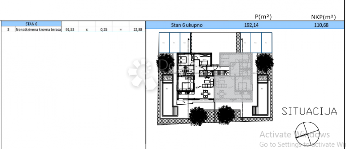 Wohnung Privlaka, 132,28m2