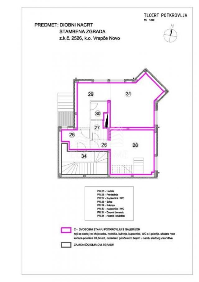 Wohnung Črnomerec, 93,04m2