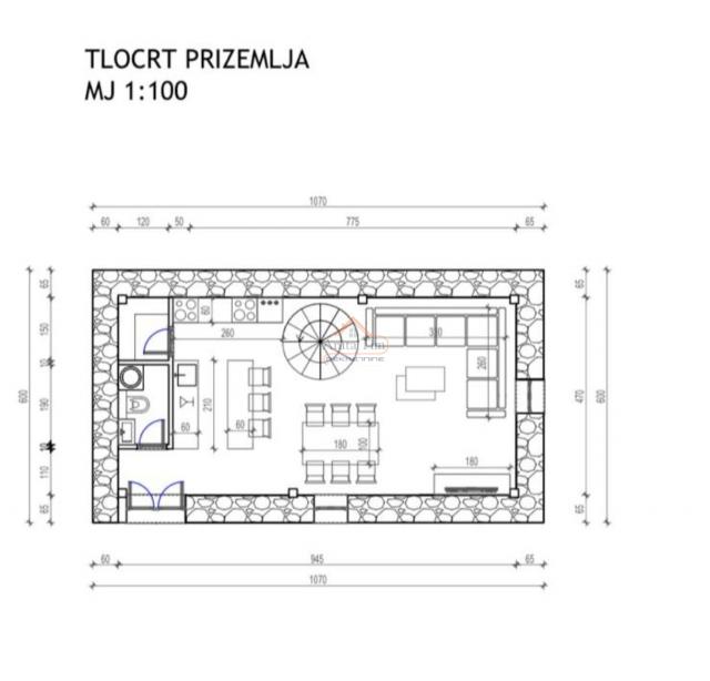 PODSTRANA -  KAMENA KUĆA S POGLEDOM NA MORE