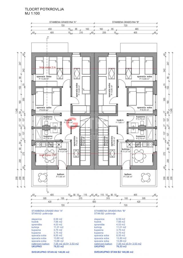 Zagreb, Resnik, zemljište 1. 264 m2 s projektom