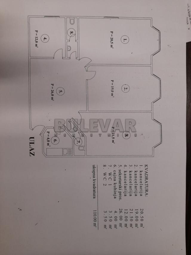 Izdaje se poslovni prostor u Dušanovom bazaru, 110m2, 500e