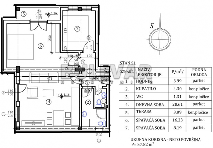 Stan u novogradnji, 58m2 preko puta hotela Tami Residence