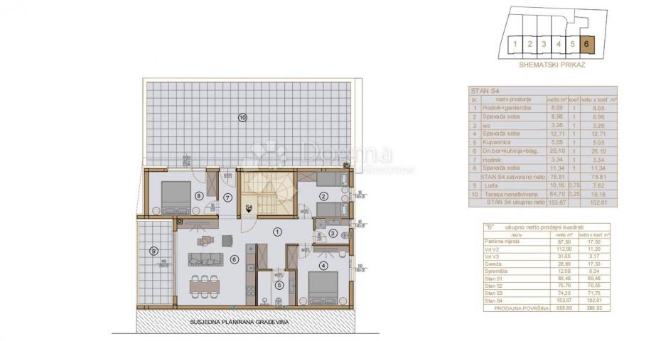 Flat Valdebek, Pula, 113,14m2