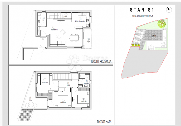 BRODARICA - ŠIBENIK WOHNUNG (S2) IN EINEM DOPPELHAUS IN TOLLER LAGE