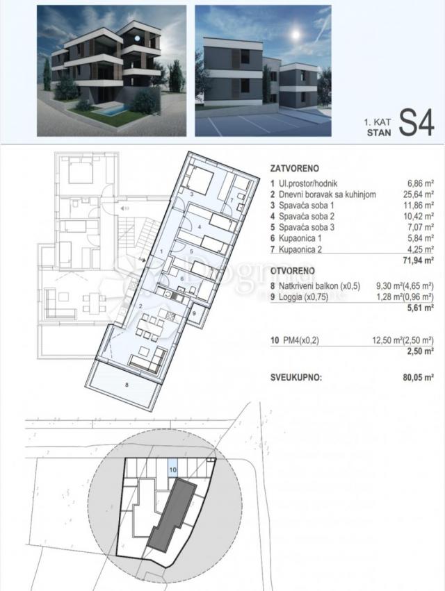 Wohnung Šimuni, Pag, 78,26m2