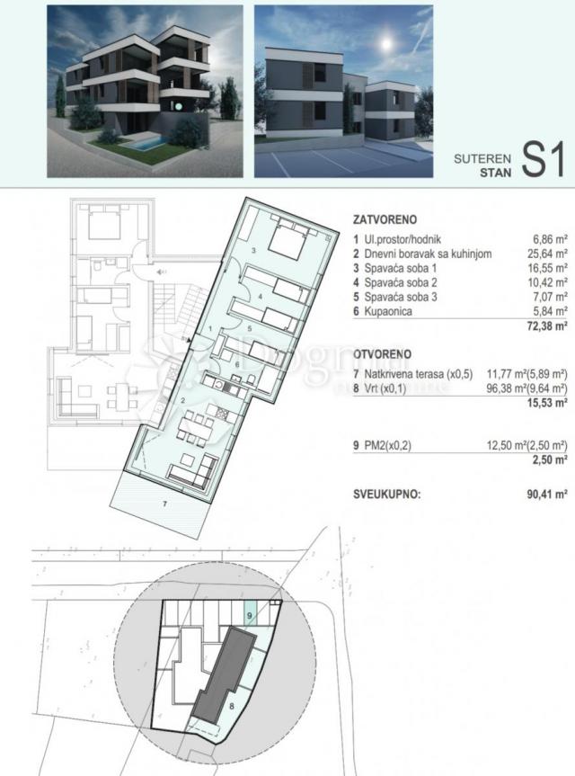 Wohnung Šimuni, Pag, 78,26m2