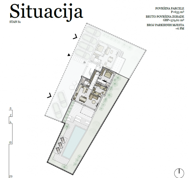 VODICE NOVI PREKRASNI DVOSOBAN STAN U PRIZEMLJU S1 83, 21 M2