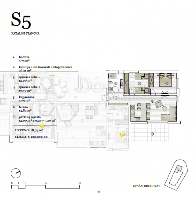 VODICE NOVI ODLIČAN STAN  NA DRUGOM KATU  S5 78, 79 M2