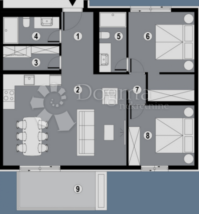 Wohnung Okrug Gornji, Okrug, 88,91m2