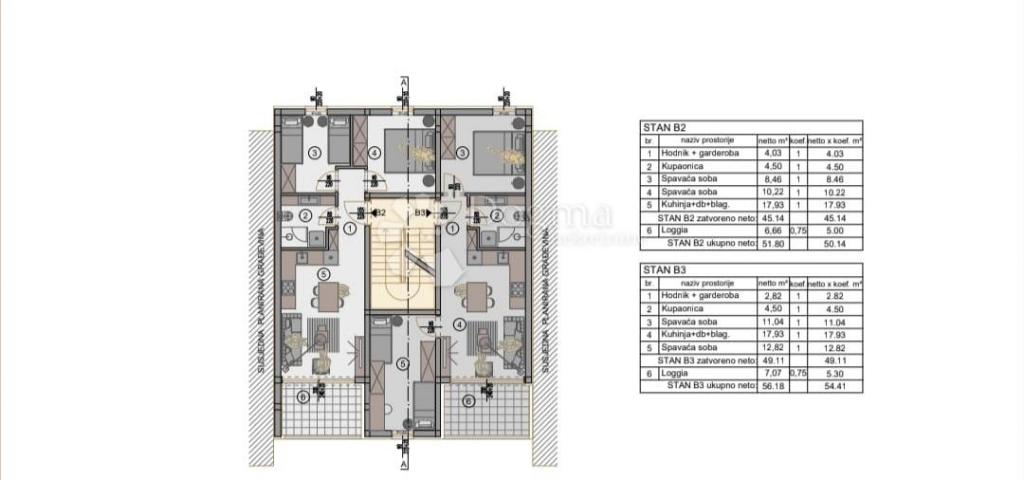 Flat Valdebek, Pula, 54,41m2