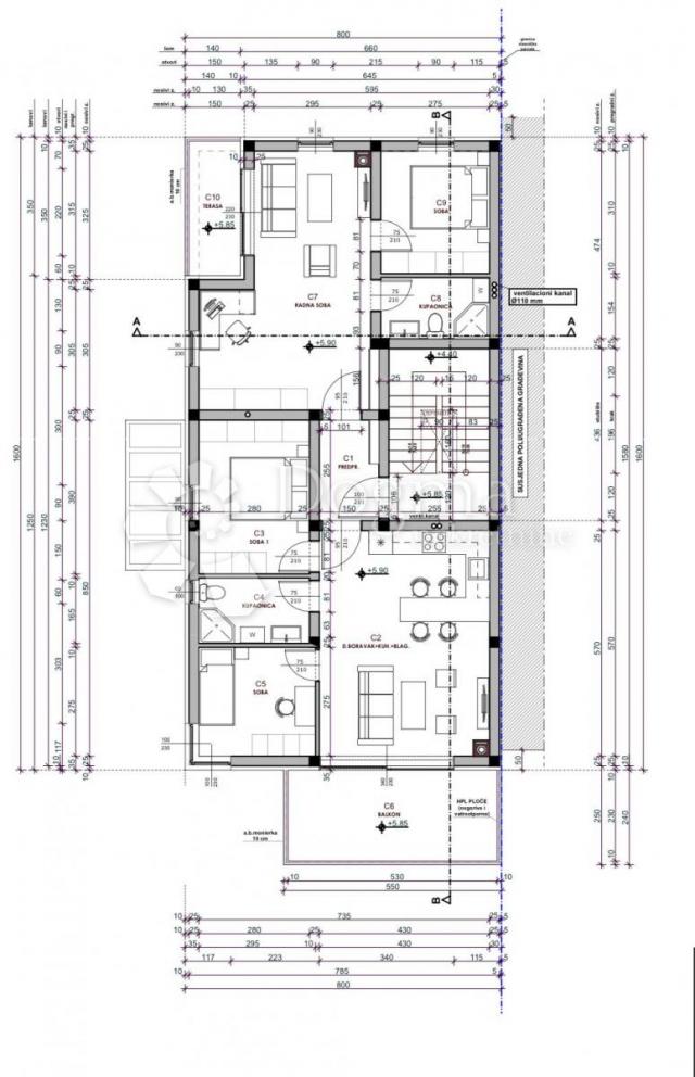 Luksuzna novogradnja 400m od mora (ZGRADA D) - 2. kat