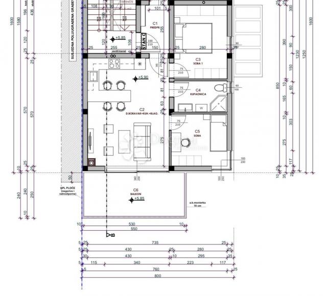 Flat Medulin, 38,72m2