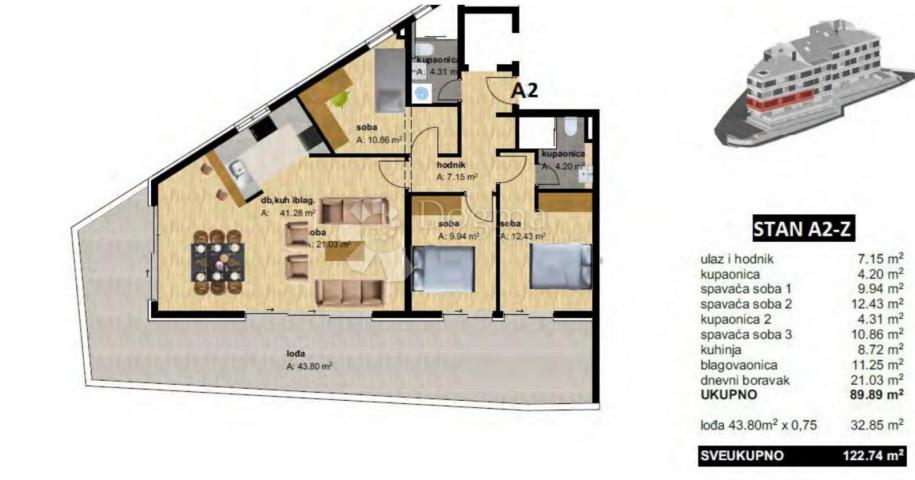 Wohnung Baška Voda, 101,51m2