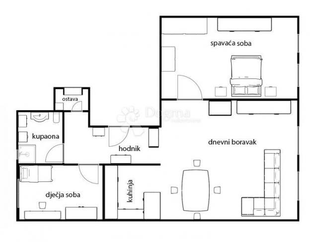 Wohnung Donji grad, Donji Grad, 58,33m2