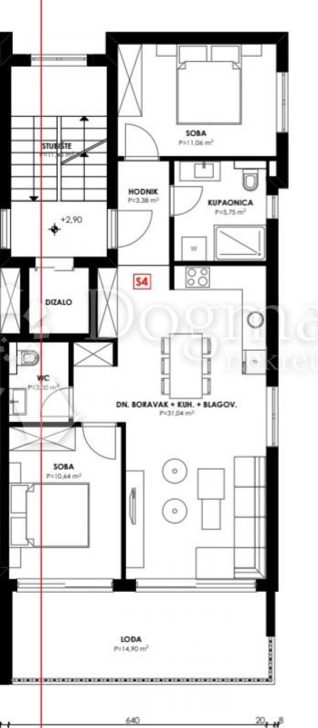 Flat Veliko Brdo, Makarska, 76m2