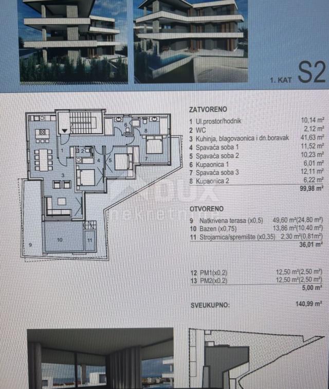 PAG, NOVALJA - Luksuzan penthouse s bazenom, S3, Z1