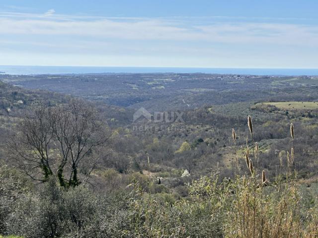 ISTRA, BUJE - Građevinsko zemljište s otvorenim pogledom na more i građevinskom dozvolom