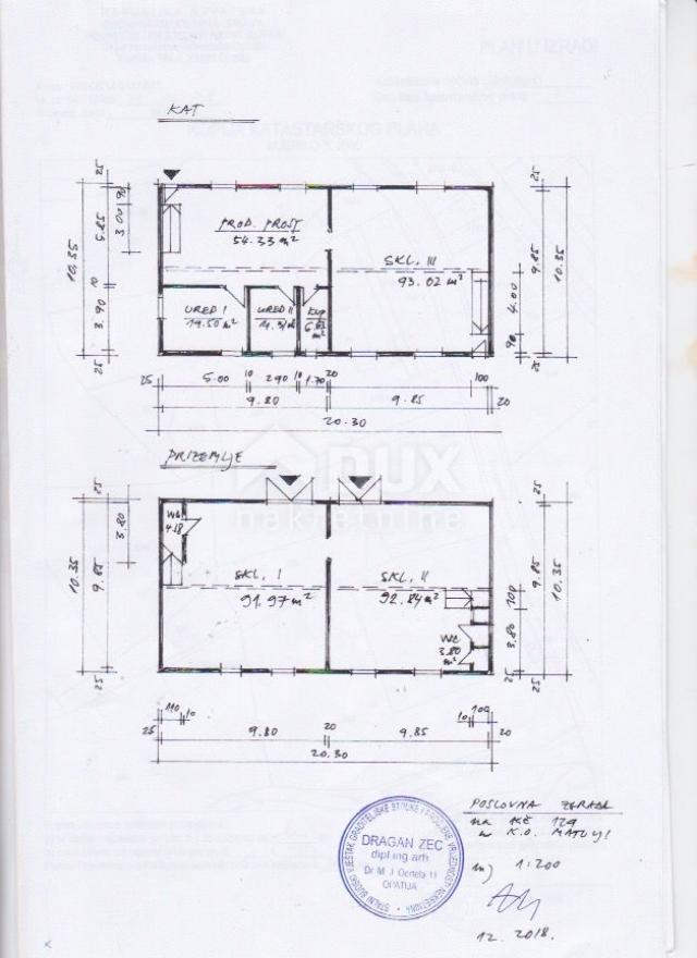 MATULJI - prodajno-proizvodni skladišni prostor 400m2 s 638m2 dvorišta