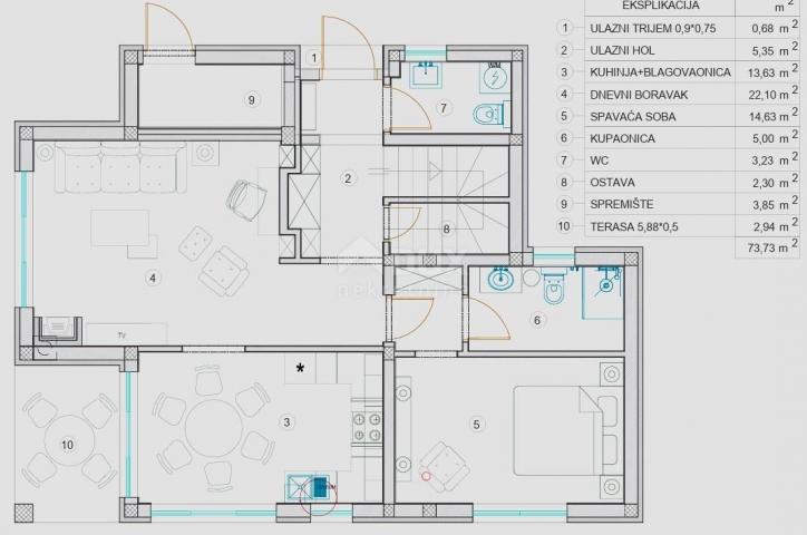 ISTRA, TINJAN  - Moderna novogradnja u talijanskom stilu